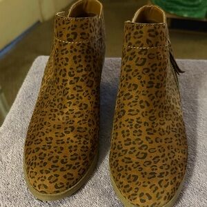 Time and Tru Leopard Print Ankle Boots